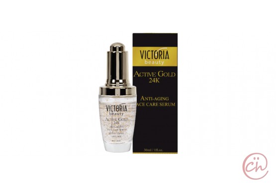 Серум за лице против бръчки със злато Active Gold 24K - Victoria Beauty